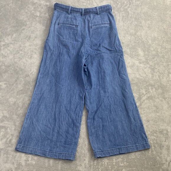 Pilcro and The Letterpress Jeans Women 2 Anthropologie Wide Leg Crop Belted Boho - Picture 12 of 14